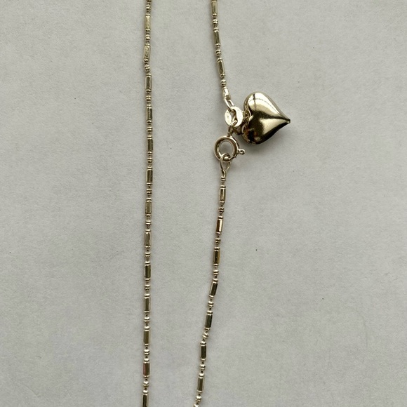 925 Sterling silver ankle bracelet puffy heart charm - Picture 2 of 7